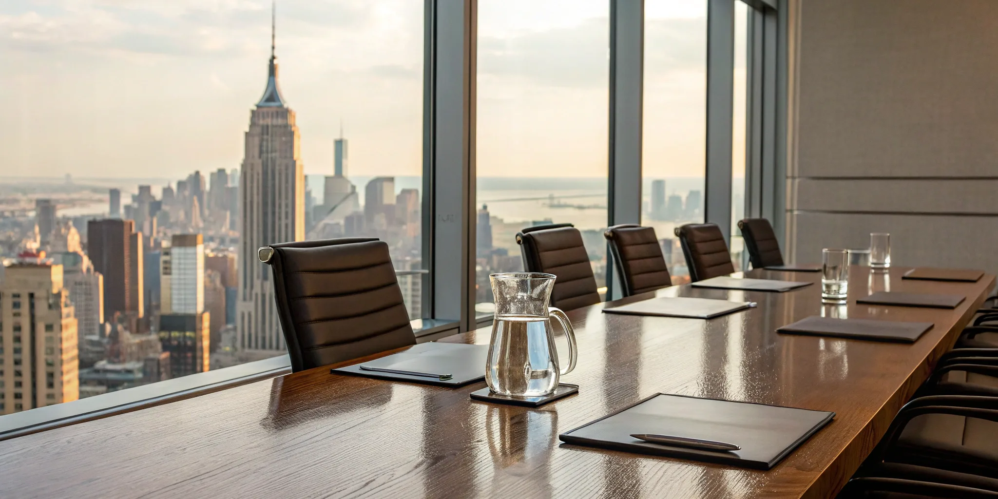 A modern conference room set for a successful event, one of the advantages of public relations in management.
