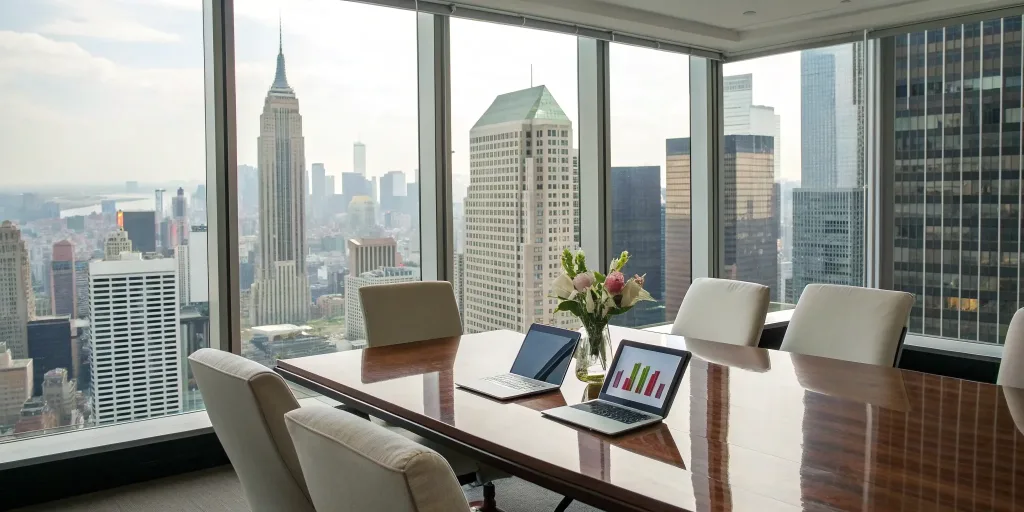 Event management team using charts and laptops for marketing and promotion planning.