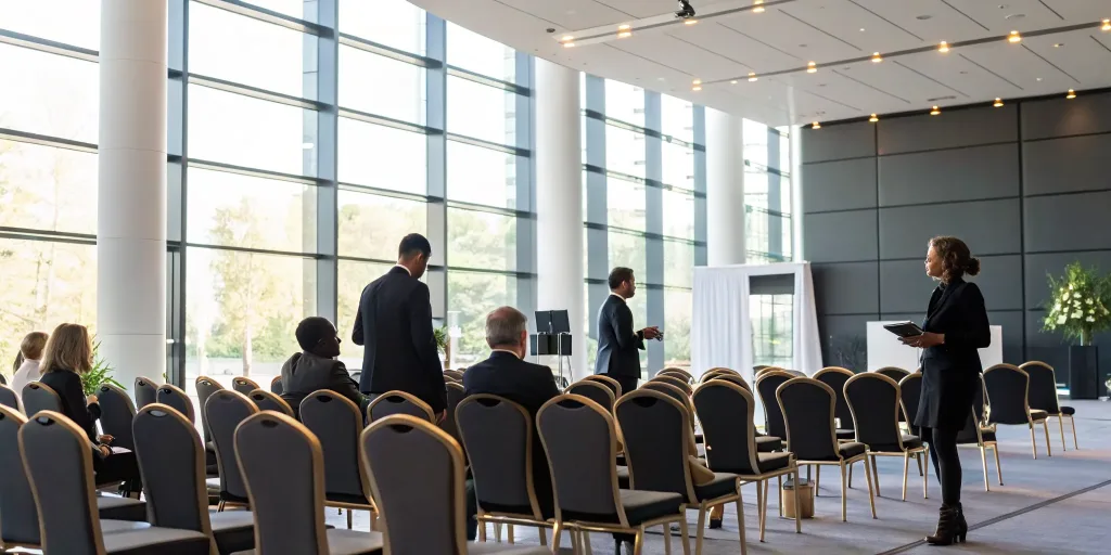 Networking at an event planner conference, a key benefit for event sponsors.