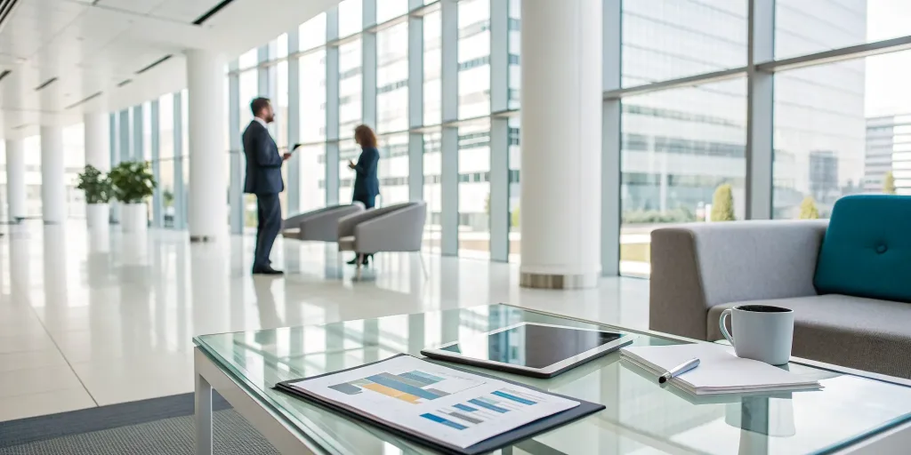 Event planners strategize over charts and data for new conference sponsorship packages.