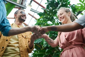 Photo by fauxels: https://www.pexels.com/photo/photo-of-people-having-fist-bump-3228684/