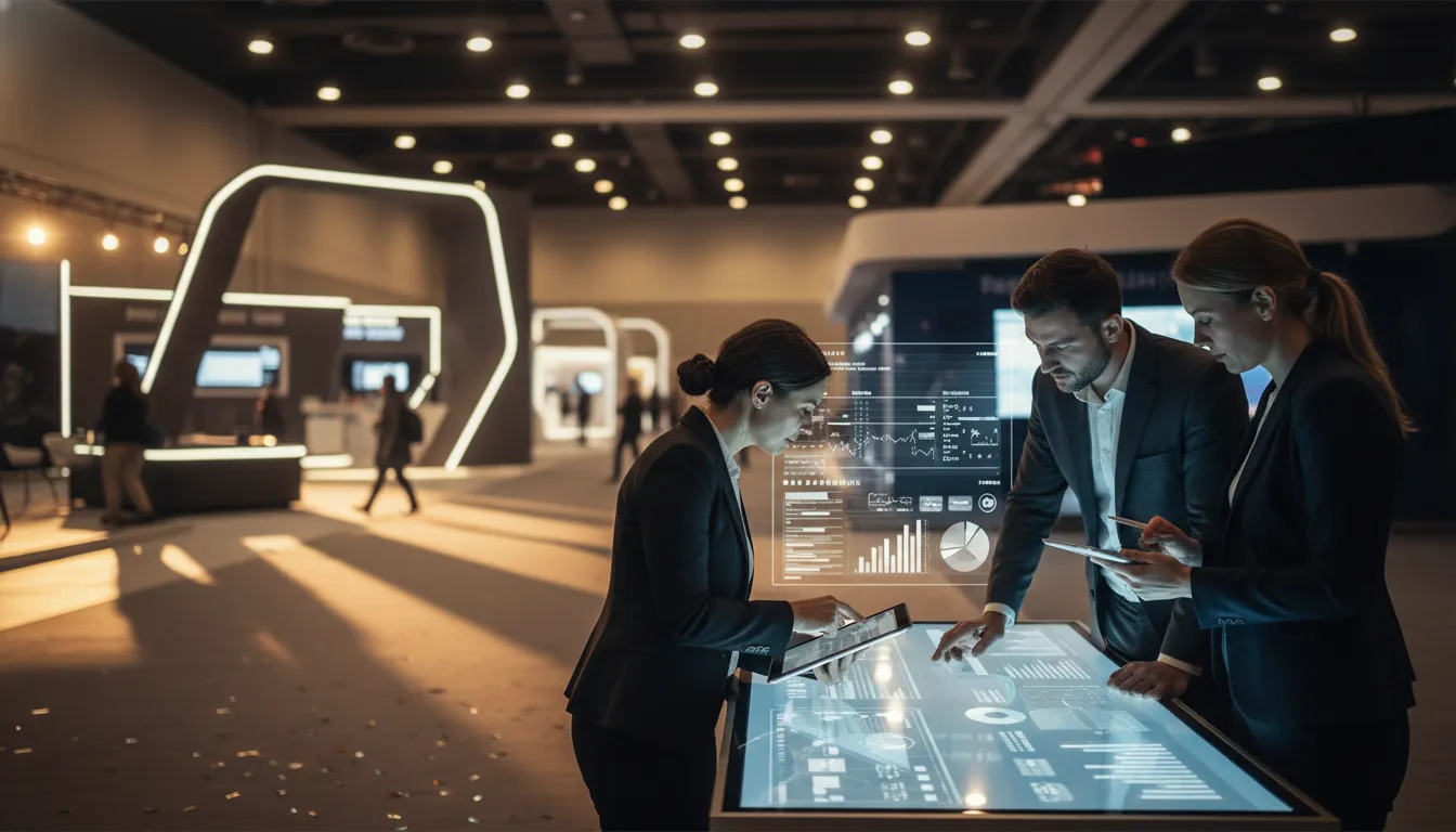 Post-event follow-up strategies for trade show exhibitors reviewing leads