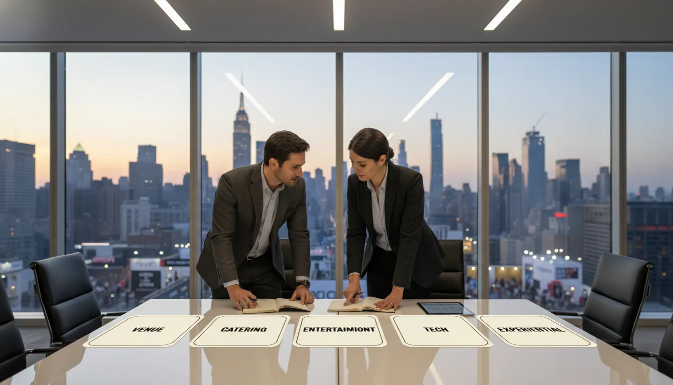 Corporate planners reviewing how to choose event vendors in NYC