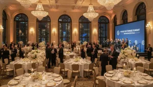 Elegant corporate gala setup in a luxury NYC event space
