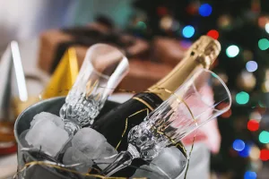 Photo by JESHOOTS.com: https://www.pexels.com/photo/selective-focus-photography-of-brown-labeled-bottle-and-two-clear-glass-champagne-flutes-834896/